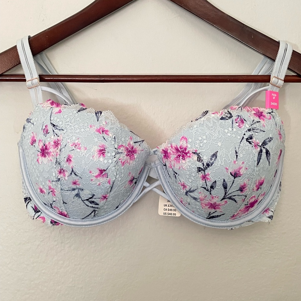 Victorias Secret PINK Lace Date Push-up Bra-Size 34DD NEW! - Picture 2 of 5
